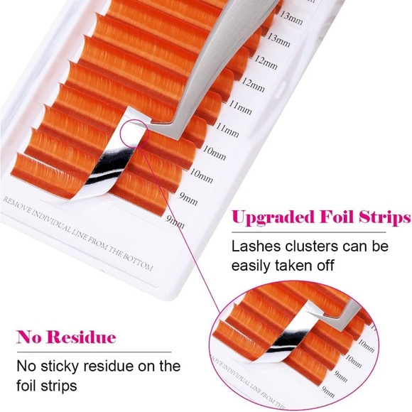 Volume Eyelash Extension 0.07 D Curl 8-14mm Mixed Tray Orange Color Volume - Picture 6 of 8